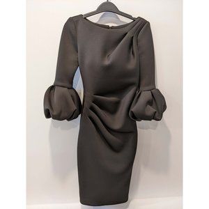 Black dress with bell puff sleeves